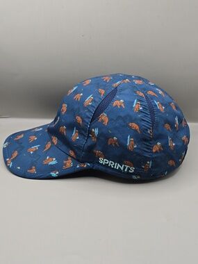 SPRINTS Running Hat Mountain Bear Teal Blue Lightweight Adjustable OSFM Athletic